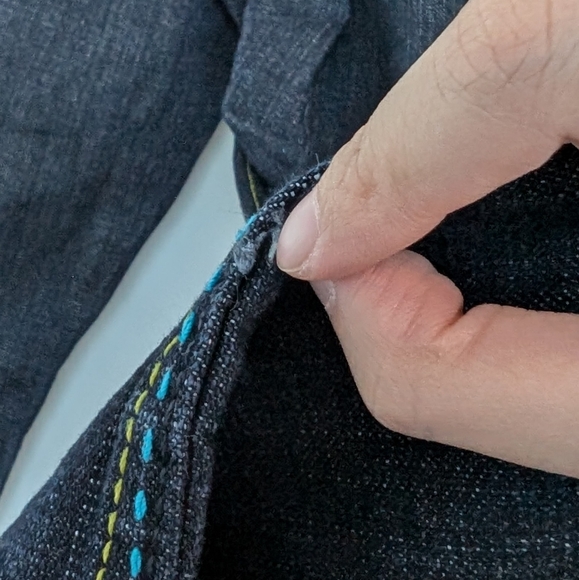 Y2K Red Ape Denim Company Contrast Stitch Patch Detail Embroidered Jeans 34x32 - Picture 14 of 16